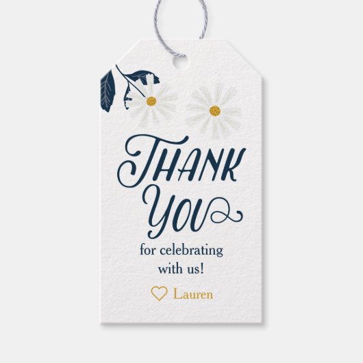 Mooie Scandi Daisy bedankbriefjes Cadeaulabel (Voorkant)