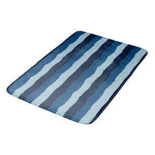 Mooie schaduwen van blauw in grote stripes badmat
