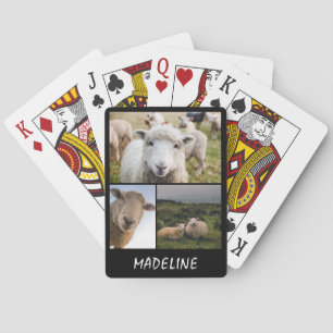 Mooie schapenkollage-speelkaarten pokerkaarten