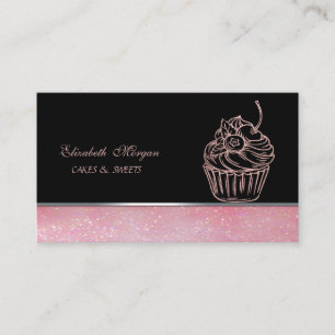 Mooie Schattige Elegante, Glitter Taartjes Bakkeri Visitekaartje