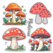 Mooie schattige Mushroom Creëer je eigen Scrapbook Sticker (Voorkant)