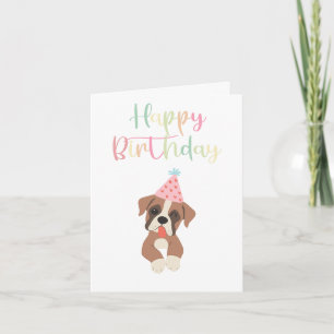 Mooie & Schattige, Verjaardag van Boxer Hond Kaart
