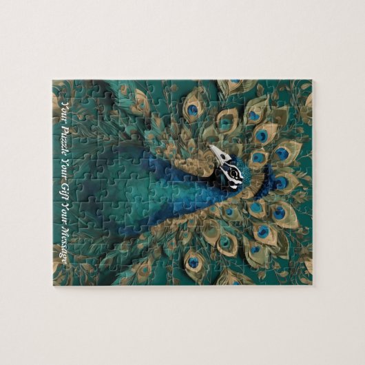 Mooie Schattigee Boho pauw vogel Legpuzzel (Horizontaal)