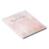 Mooie Schattigee Boho Rainbow Teacher Appreciation Notitieblok (Schuin)