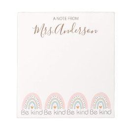 Mooie Schattigee Boho Rainbow Teacher Appreciation Notitieblok
