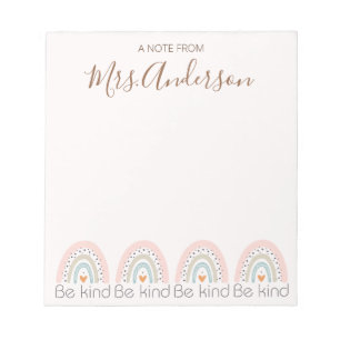 Mooie Schattigee Boho Rainbow Teacher Appreciation Notitieblok