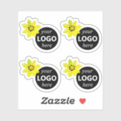 Mooie Schattigee gele bloemen met Logo Pic Afbeeld Sticker (Vel)