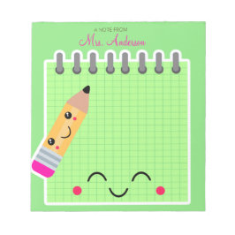 Mooie Schattigee Groene Leraar Waardering Notitieblok