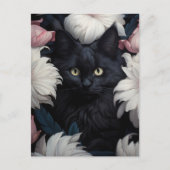 Mooie Schattigee kat onder de bloemen Briefkaart (Voorkant)