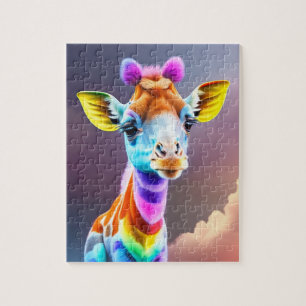 Mooie Schattigee kleurrijke Giraffe regenboog kleu Legpuzzel