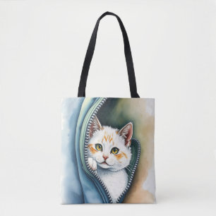 Mooie Schattigee Waterverf Cat Collectie Draagtas