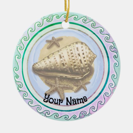 Mooie schelp keramisch ornament (Voorkant)