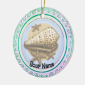 Mooie schelp keramisch ornament (Links)