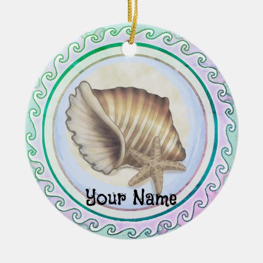 Mooie schelp keramisch ornament (Voorkant)