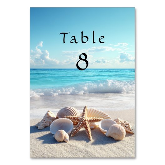 Mooie schelpen Zeester Strand Bruiloft  Kaart (Achterkant)