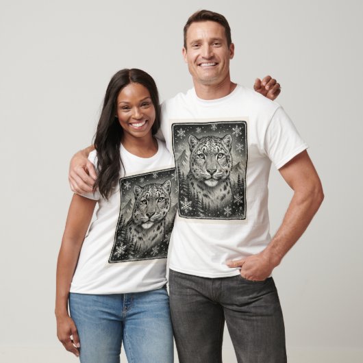 Mooie schets Snow Leopard T-shirt (Unisex)