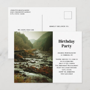Mooie Schilderachtig Natuur Foto Verjaardagsuitnod Uitnodiging Briefkaart