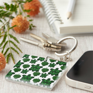 Mooie schildpad en bladpatroon sleutelhanger