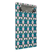 Mooie Schildpad en Bloemige Naadloos Patroon  Noti Mini Klembord (Schuin)