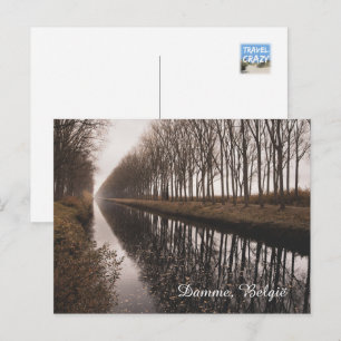 Mooie Schipdonkkanaal in de herfst, Damme Feestdagenkaart