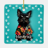 Mooie Schnauzer Huisdier Keramisch Ornament (Achterkant)