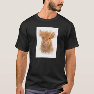 Mooie Schotse Hoogland Kalf Boerderij Platteland T-shirt