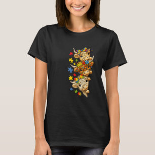 Mooie Schotse Hoogland Koe Autisme Acceptatie Puzz T-shirt