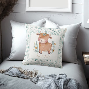 Mooie Schotse Hooglandkoe Boho Bloemstuk Op Maat Kussen