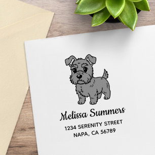 Mooie Schotse Terriër Hond Adres Rubberstempel
