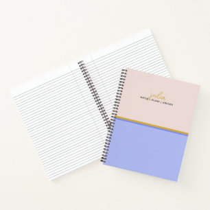 Mooie Schrift Blauwpaars en Gouden Hart Notitieboek