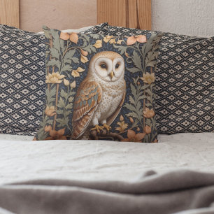 Mooie  schuur uil William Morris geïnspireerd Kussen