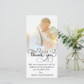 mooie script bruiloft dank je bedankkaart (Staand voorkant)
