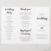 Mooie Script Drie-Voudig Huwelijksprogramma (Voorkant)