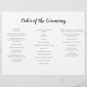 Mooie Script Drie-Voudig Huwelijksprogramma (Achterkant)