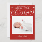 Mooie Script Foto Kerst Geboorte Aankondiging (Voorkant)