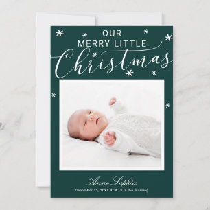 Mooie Script Foto Kerst Geboorte Aankondiging