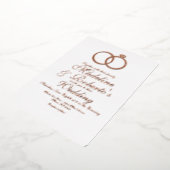 Mooie Script Roze Gouden Ringen Folie Geperste Tro Uitnodiging (Gedraaid)