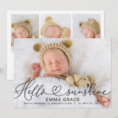 Mooie Scriptie Foto Geboorteaankondigingskaarten Feestdagenkaart (Voorkant / Achterkant)