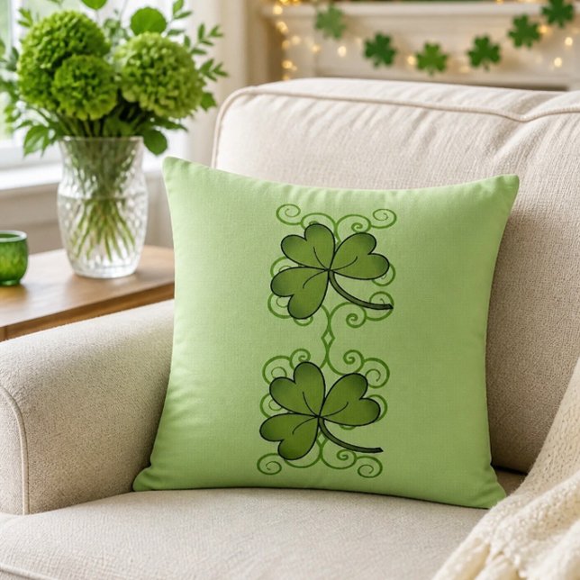 Mooie Scroll & Shamrock Worp Kussen (Creator heeft geüpload)