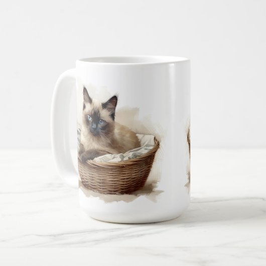 MOOIE SEAL POINT SIAMESE KITTEN IN MAND KOFFIEMOK (Voorkant links)