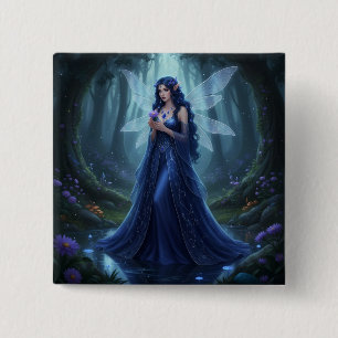 Mooie september Sapphire Fairy Vierkante Button 5,1 Cm
