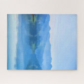 Mooie Serene Lake Reflection Misty Morning Legpuzzel (Horizontaal)