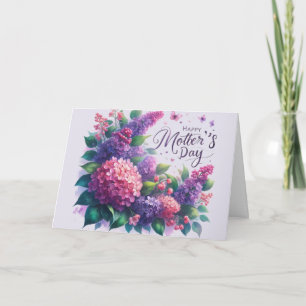 Mooie Sering Moederdag Bloemen "Mam"  Kaart