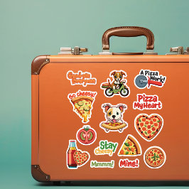 Mooie Set Valentijnsdag Pizza Sticker