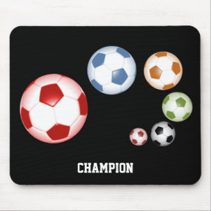 Mooie Set Voetbal op Zwart Muismat