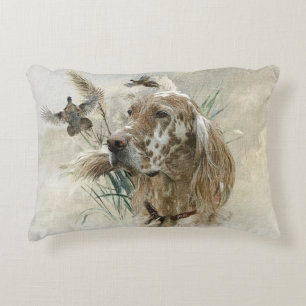 Mooie Setter met fazanten , Kunst Accent Kussen