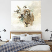 Mooie Setter met fazanten , Kunst Canvas Afdruk (Insitu (Slaapkamer))