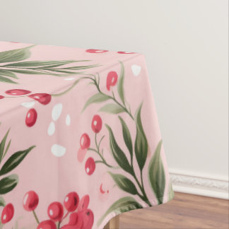 Mooie Shabby Chic Roze Kerst Bloemrijke Bes Tafelkleed