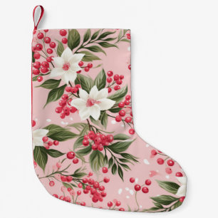 Mooie Shabby Chic Roze Kerstmis Bloemenbes Kleine Kerstsok