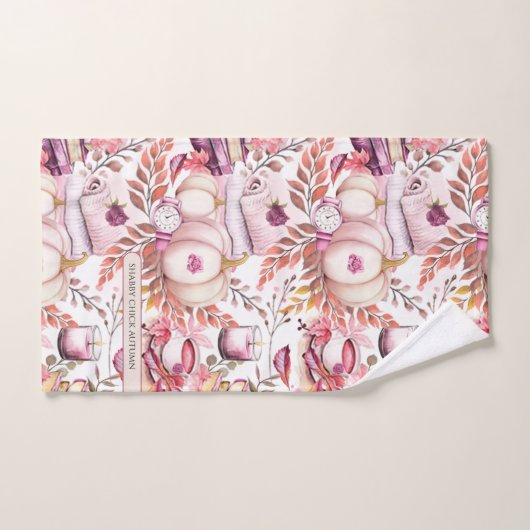 Mooie Shabby Chick Herfst Patroon Bad Handdoek (Handdoek)